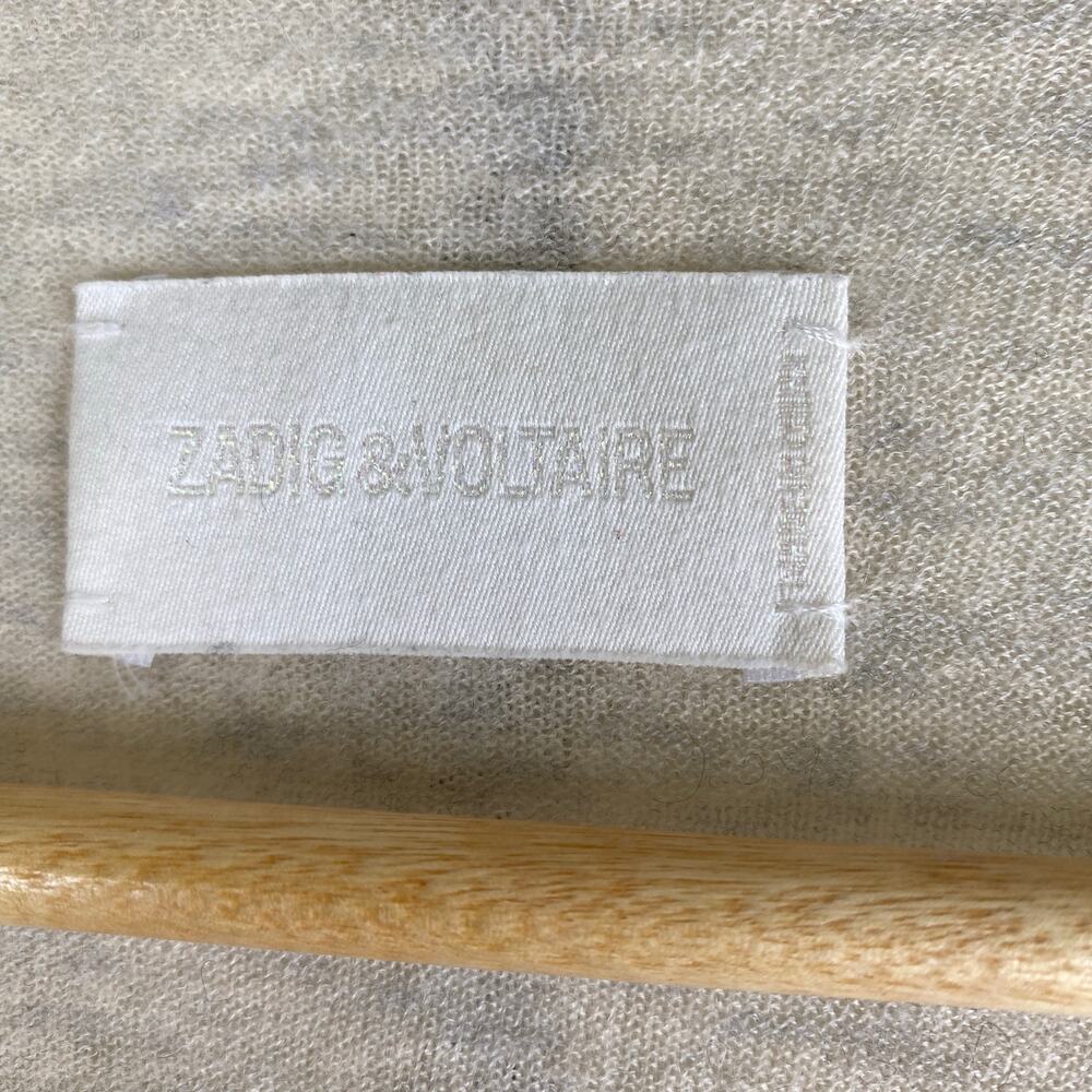 Zadig & Voltaire Daphnee Beige Cashmere Button Cardigan Size Small - Picture 14 of 16